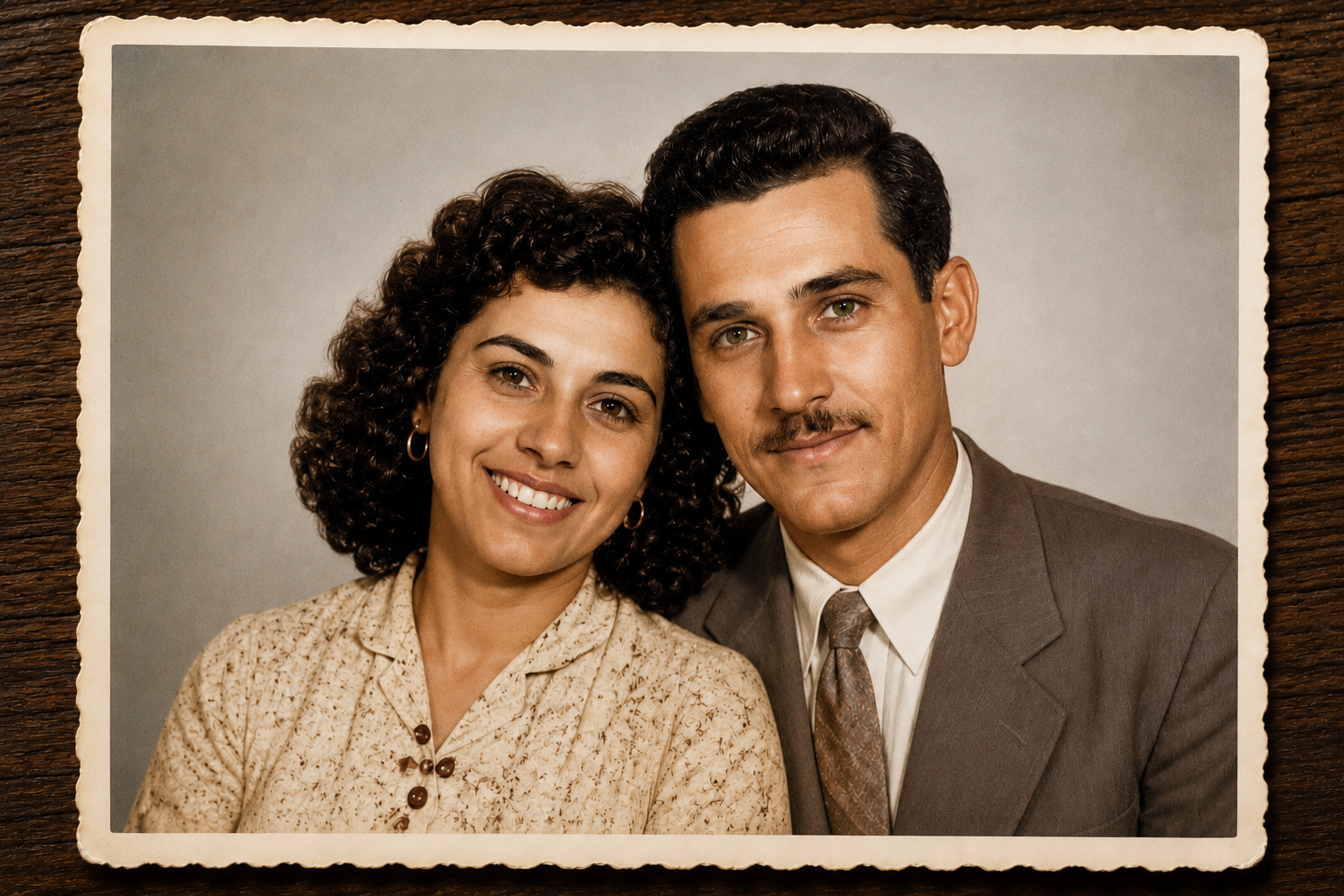 Retrato de casal depois da restauração